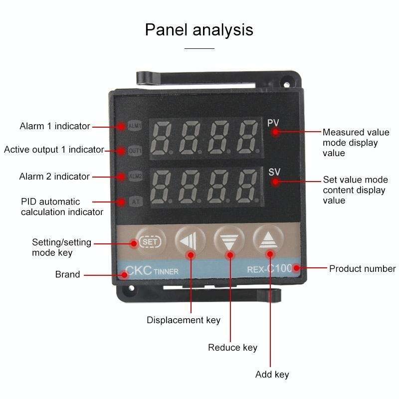 REX-C100 Thermostat + Thermocouple + SSR-60 DA Solid State Module Intelligent Temperature Control...