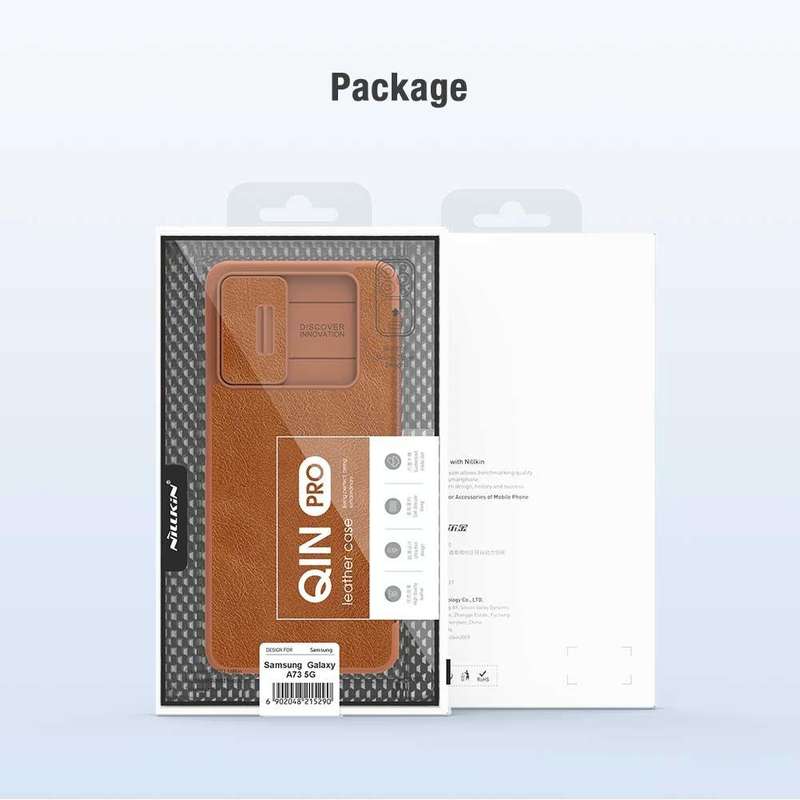 For Samsung Galaxy A73 5G NILLKIN QIN Series Pro Sliding Camera Cover Design Leather Phone Case(B...