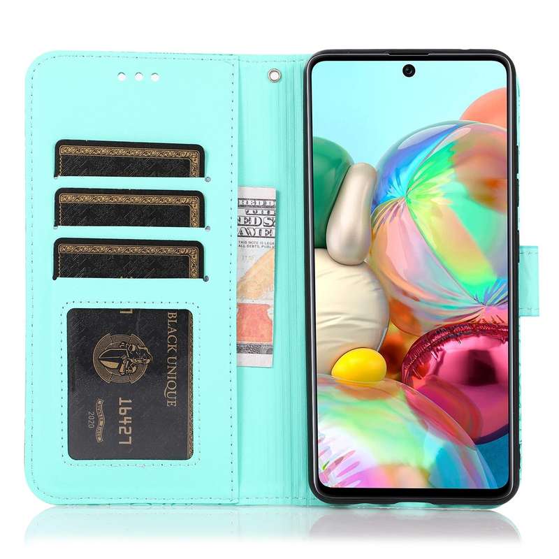 For Samsung Galaxy A71 Skin Feel Embossed Sunflower Horizontal Flip Leather Case with Holder & Ca...