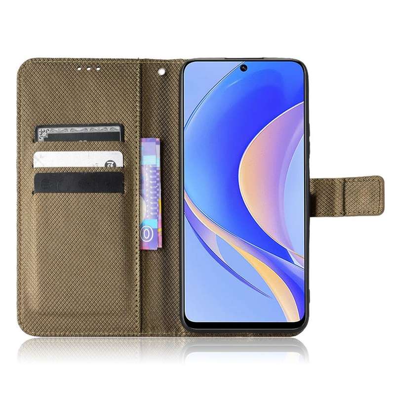 For Huawei nova Y90 Diamond Texture Leather Phone Case(Brown)