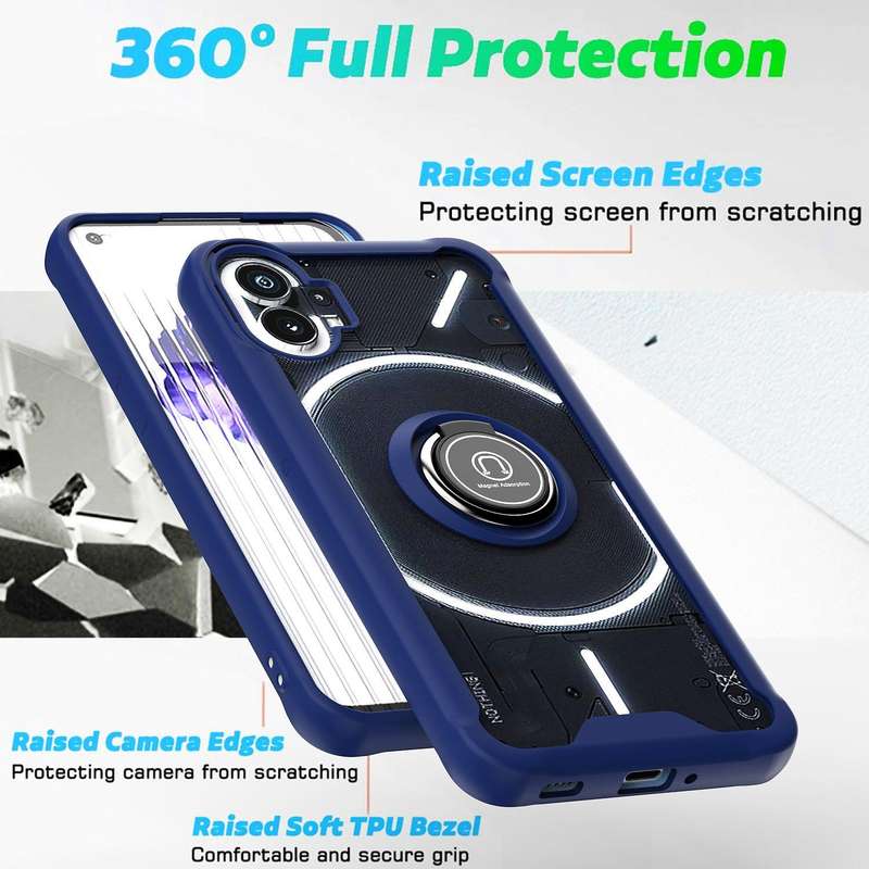 For Nothing Phone 1 Q Shadow 1 Series TPU + PC Phone Case with Ring Holder(Black)