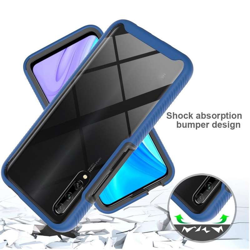 For Huawei Y9S Starry Sky Solid Color Shockproof TPU Clear PC Phone Case(Black)