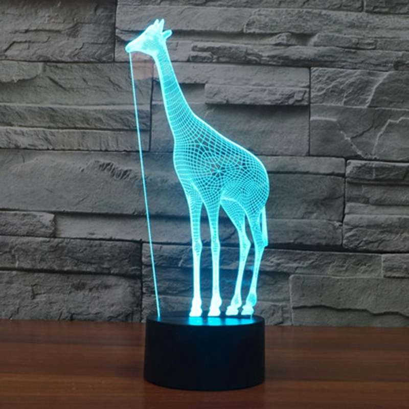 Giraffe Style 3D Touch Switch Control LED Light , 7 Color Discoloration Creative Visual Stereo La...