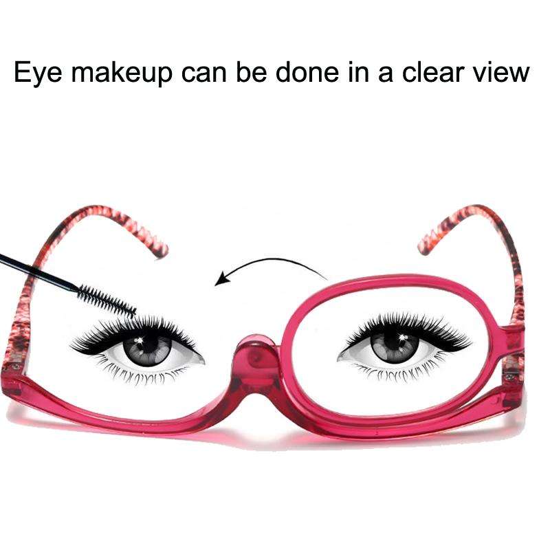 Makeup Presbyopic Glasses Monolithic Reading Glass Magnifying Glass, Degree: +100(Black)