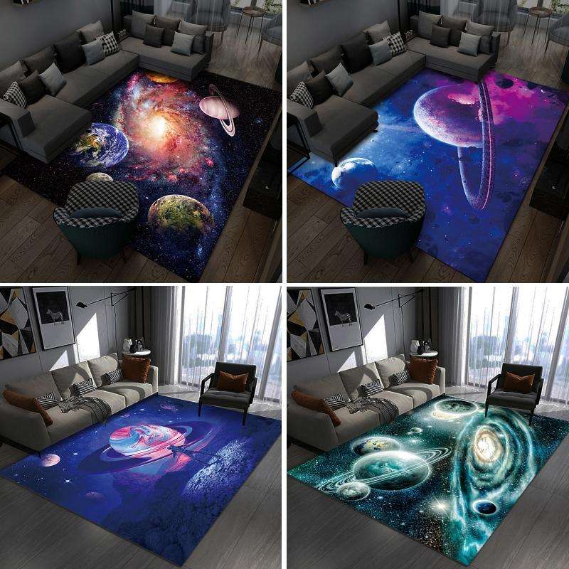 3D Visual Cartoon Cosmic Planet Living Room Carpet, Size: 50x80cm(Cosmic Planet 6)
