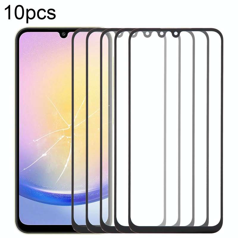 For Samsung Galaxy A25 5G SM-A256B 10pcs Front Screen Outer Glass Lens with OCA Optically Clear A...