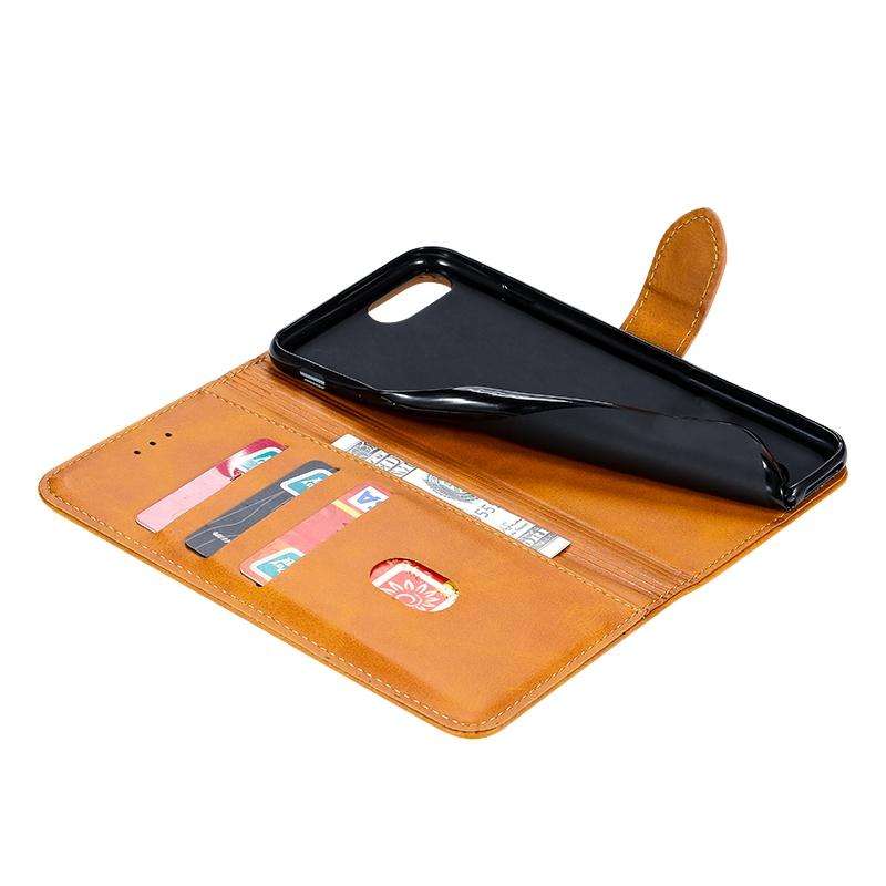For iPhone 8 Plus / 7 Plus GUSSIM Magnetic Horizontal Flip Leather Case with Holder & Card Slots ...