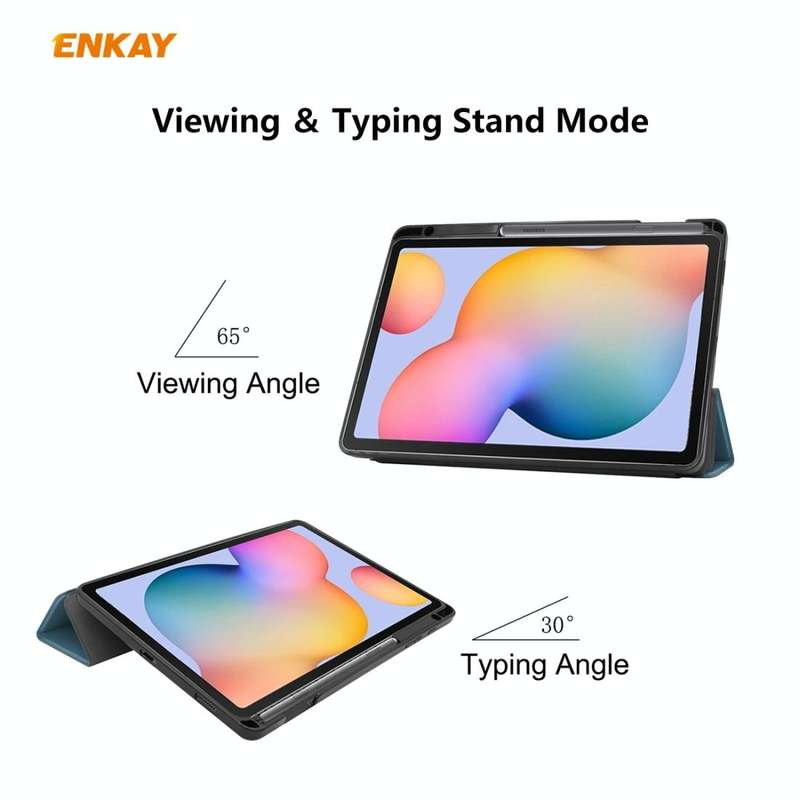 For Samsung Galaxy Tab S6 Lite P610 / P615 / Tab S6 Lite 2022 / P613 / P619 ENKAY Leather Smart T...