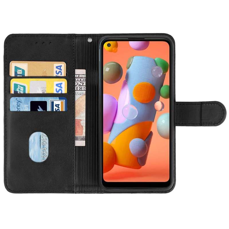 For Samsung Galaxy A11 Leather Phone Case EU Version(Black)