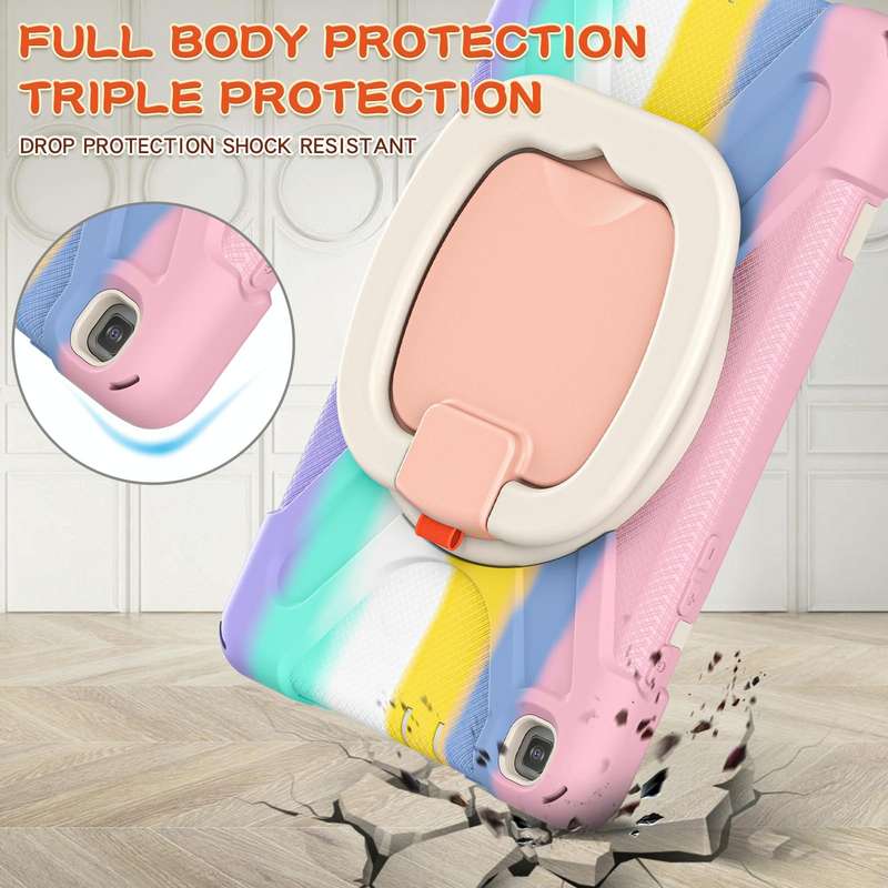For Samsung Galaxy Tab A 8.0 (2019) T290 / T295 Silicone + PC Protective Case with Holder & Shoul...