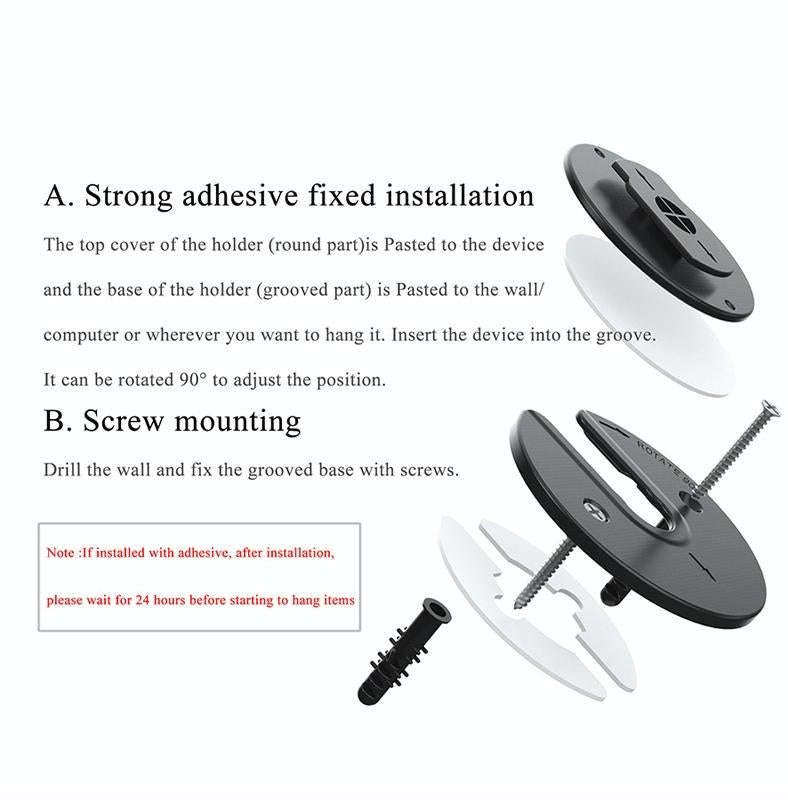 Tablet Router TV Box Wall Mount Bracket Holder(Black)