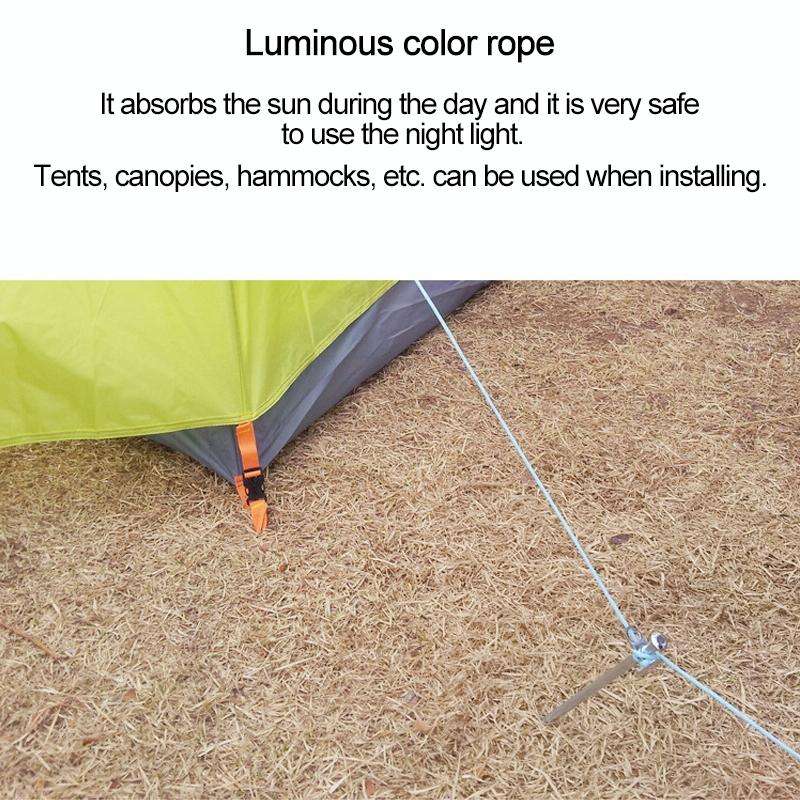 20m 9-Core Nylon+Polyester Full-light Outdoor Camping Tent Rescue Bundled Fluorescent Climbing Ro...