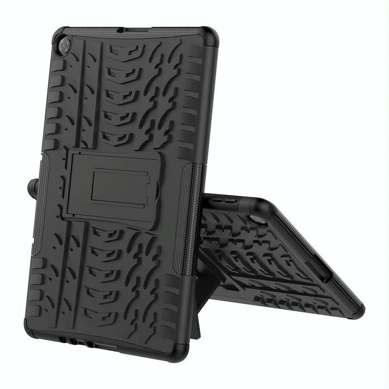 For Huawei MatePad T10/T10S/Enjoy 2 Tire Texture Shockproof TPU+PC Protective Case with Holder(Bl...