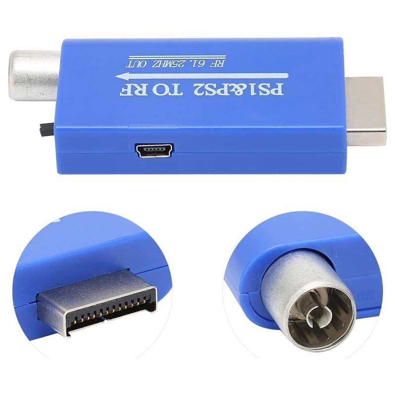 61.25MHz PS1 & PS2 to RF TV Signal Radio Frequency Converter