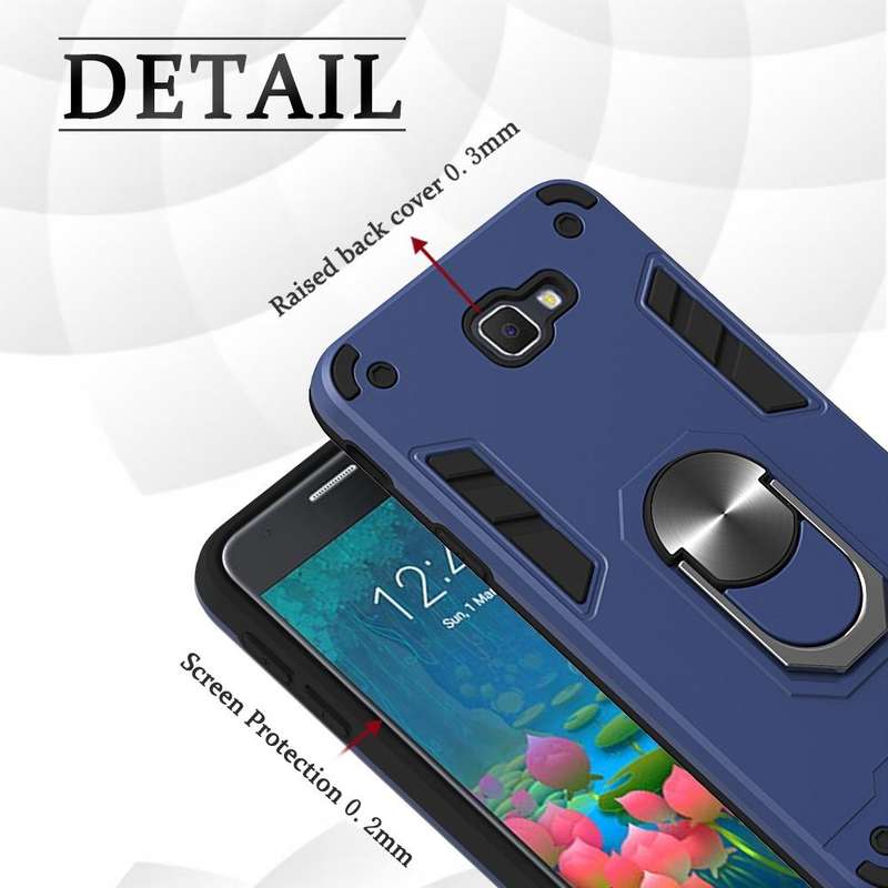 For Samsung Galaxy J5 Prime 2 in 1 Armour Series PC + TPU Protective Case with Ring Holder(Dark B...