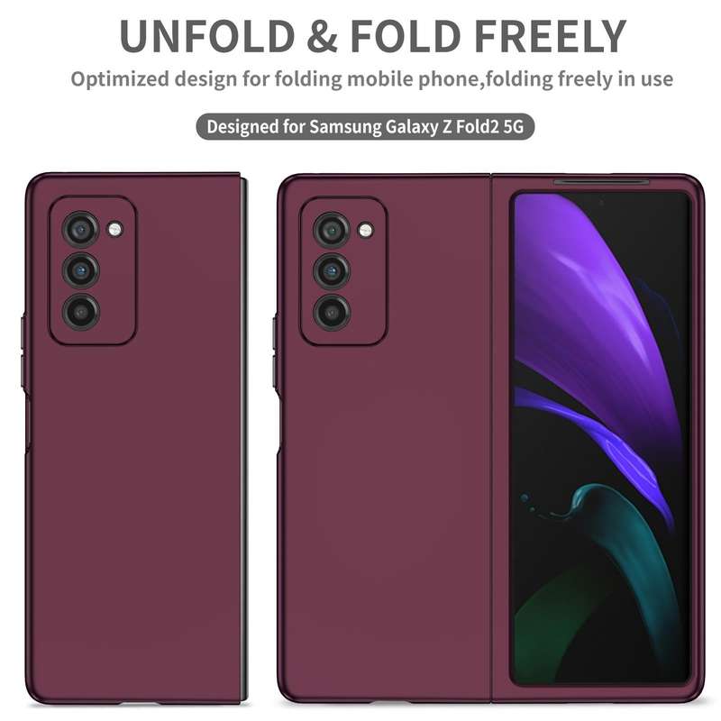 For Samsung Galaxy Z Fold2 5G Armor Foldable Phone Case(Wine Red)