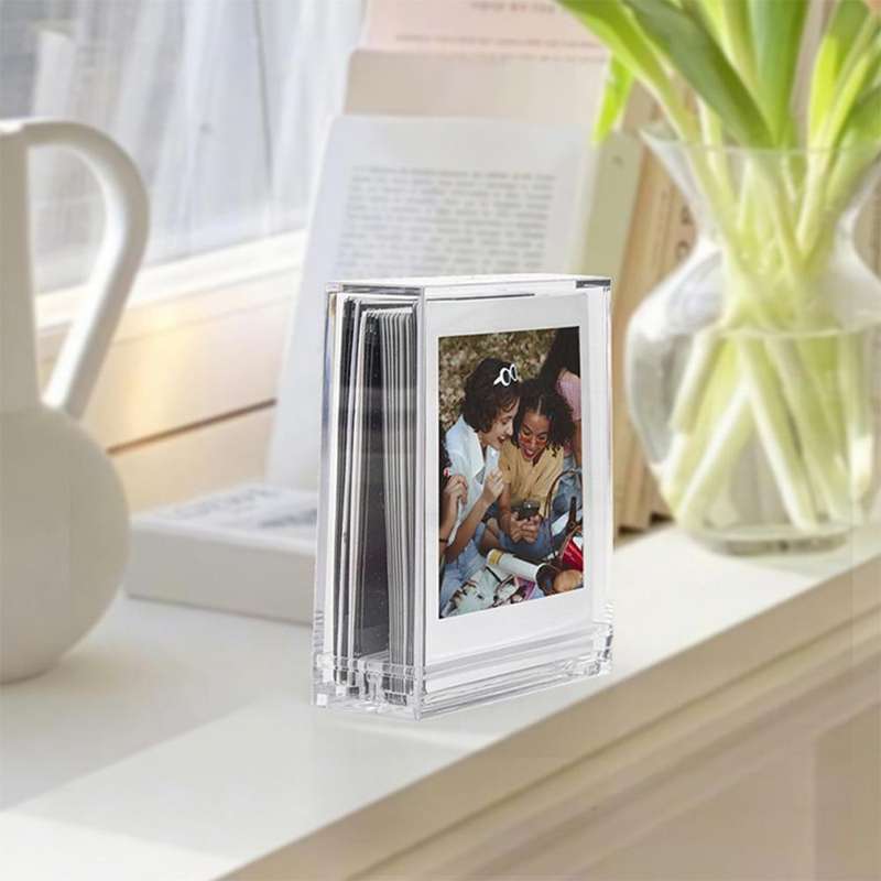 Double-sided Transparent Square Photo Frame Stand For Polaroids(3 inch/SQ Photo Universal)