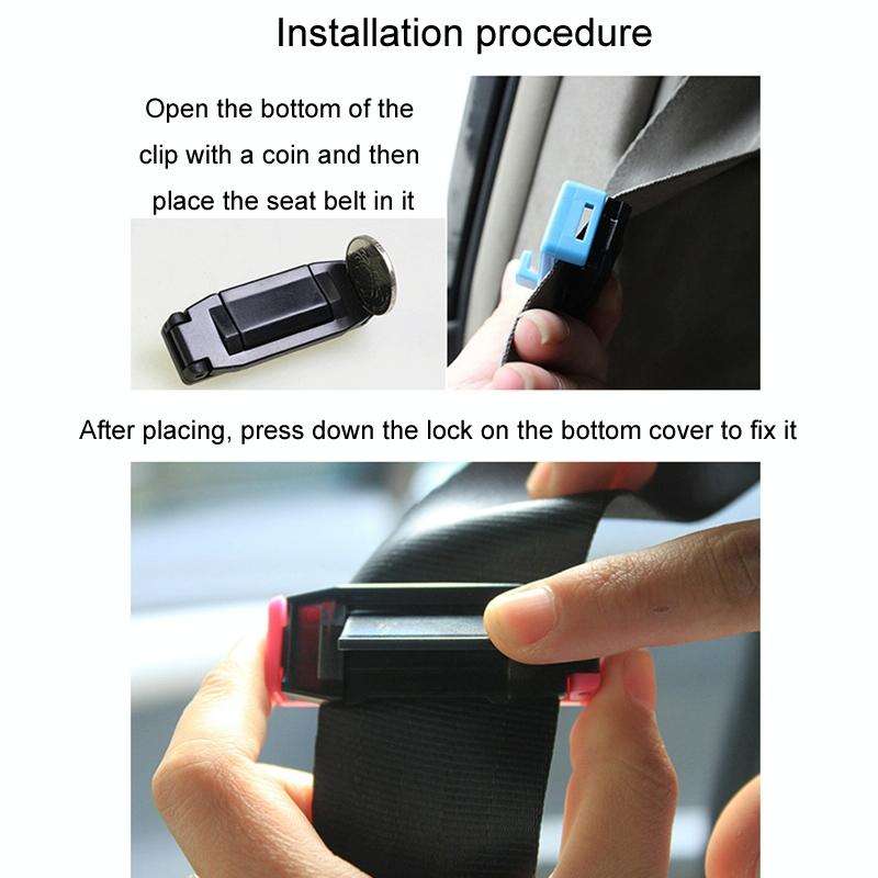 SHUNWEI 1pair Car Safety Belt Limiter Anti-Stranglehold Clip(Black)