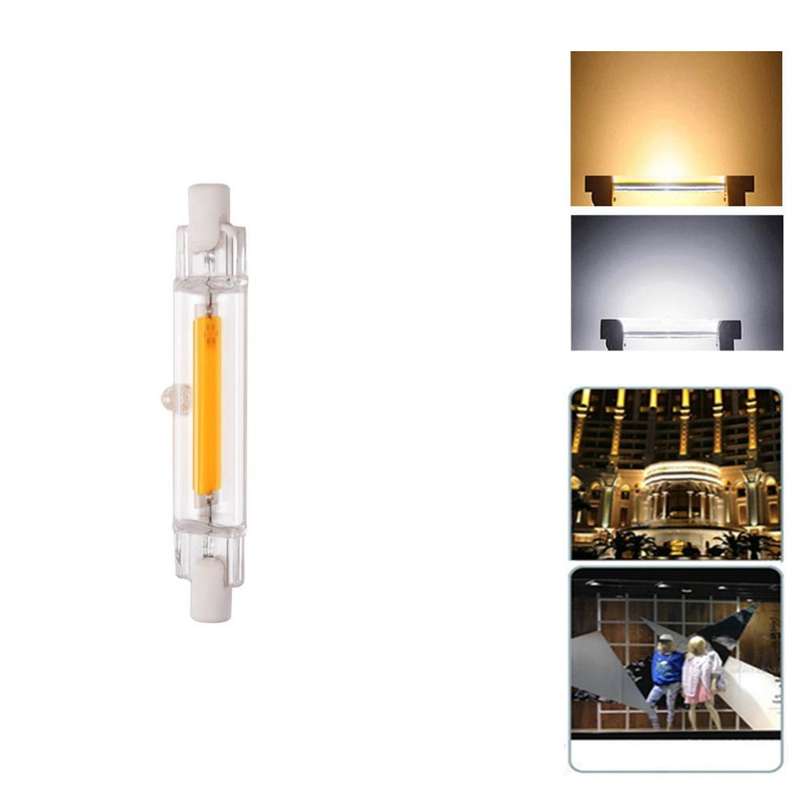R7S 5W COB LED Lamp Bulb Glass Tube for Replace Halogen Light Spot Light,Lamp Length: 78mm, AC:22...