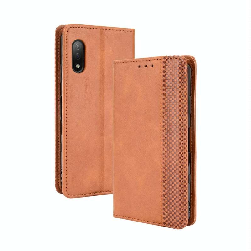 For Sony Xperia Ace II Magnetic Buckle Retro Crazy Horse Texture Horizontal Flip Leather Case wit...