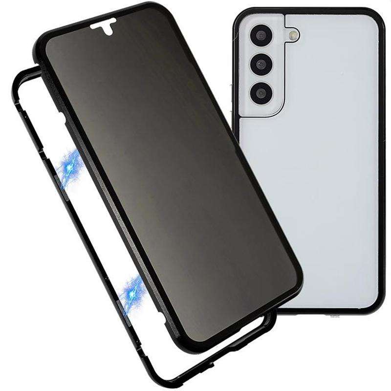 For Samsung Galaxy S21 5G Anti-peeping Magnetic Double-sided Tempered Glass Phone Case(Black)