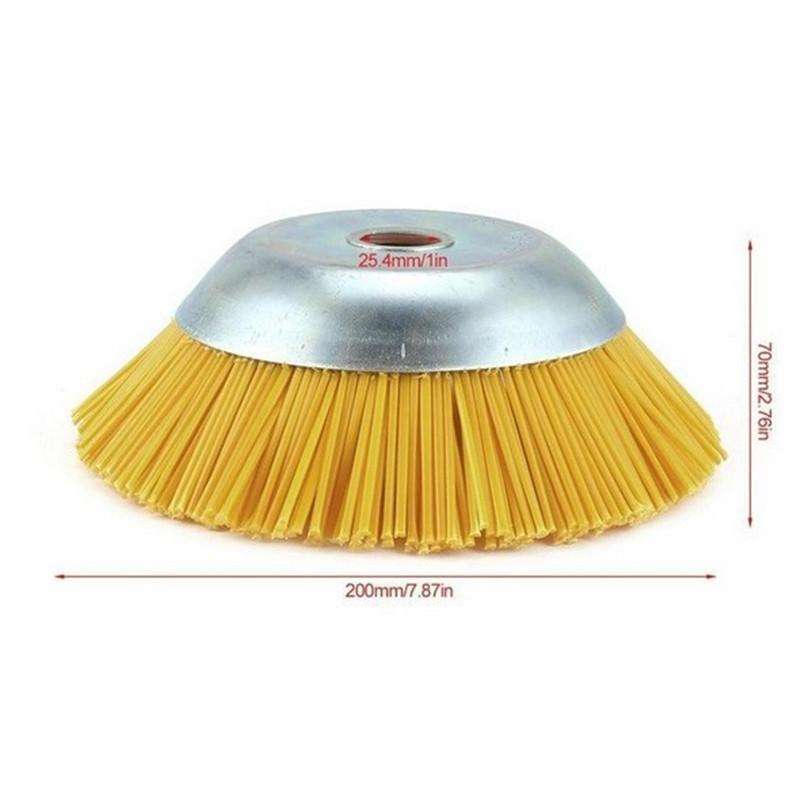 8 Inch Nylon Wire Weeding Machine Head Bowl Type Weeding Brush(Yellow)