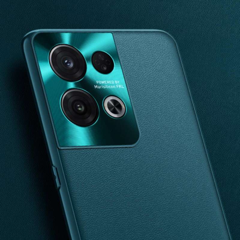 For OPPO Reno8 Pro Plain Skin Leather Phone Case(Green)