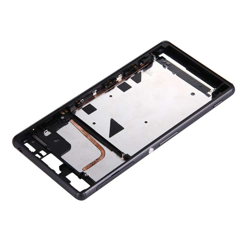 Single SIM Front Housing LCD Frame Bezel for Sony Xperia Z3(Black)