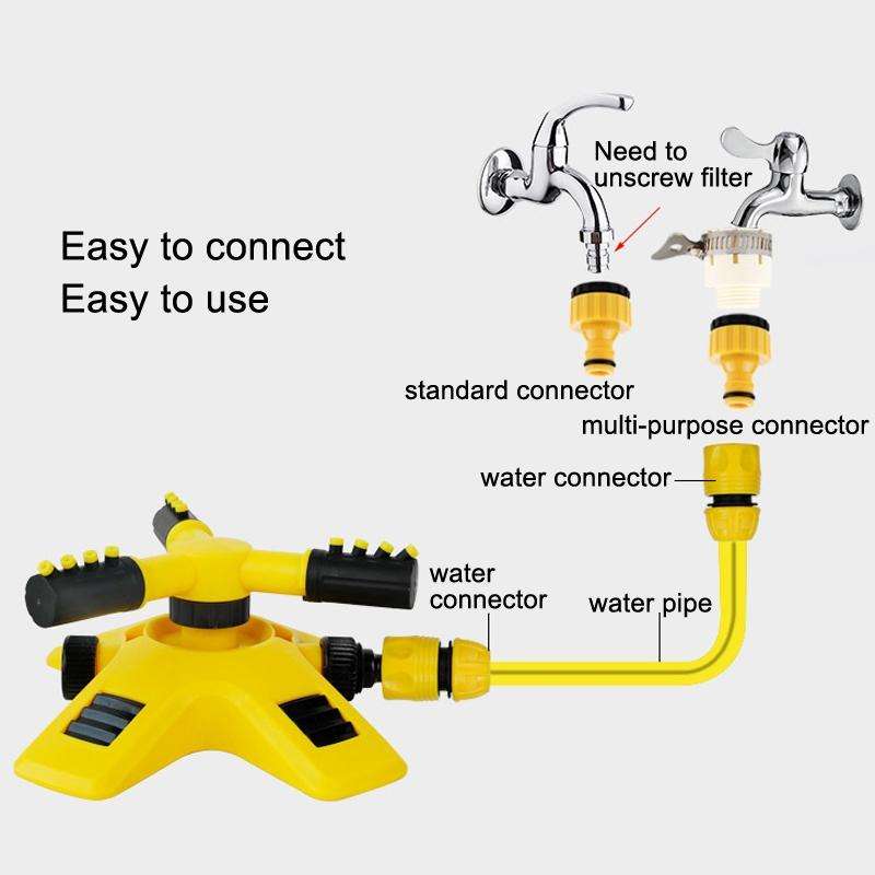 360 Degrees Rotating Watering Device, Style: With 1 inch Connector