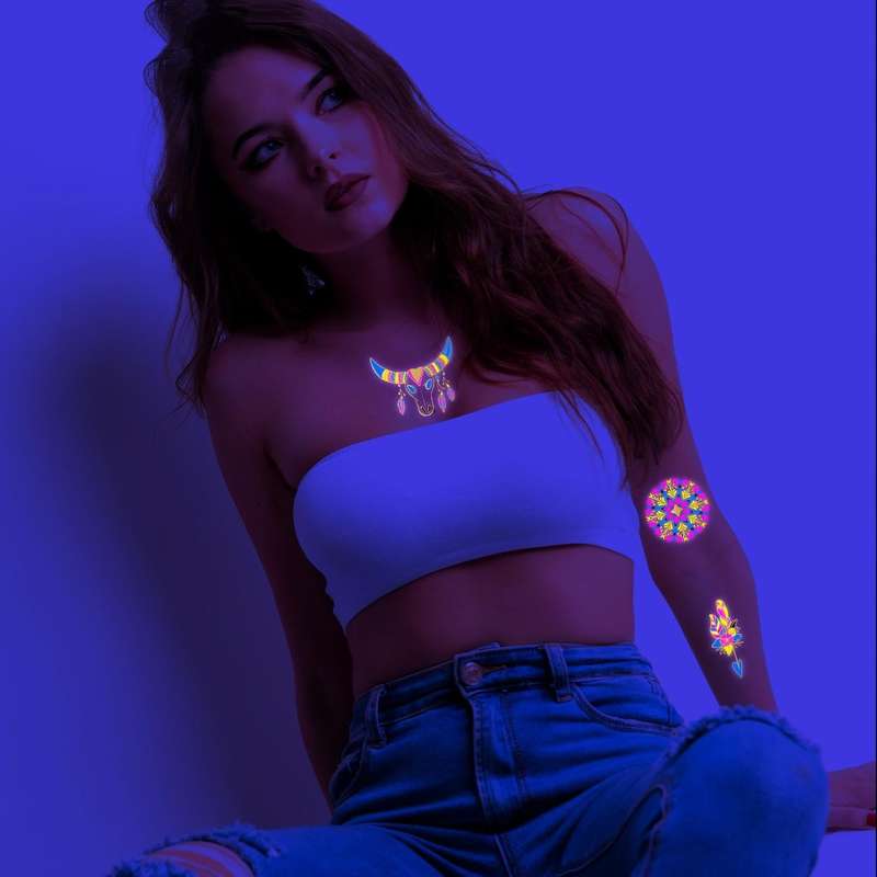 2 PCS Fluorescent Bronzing Waterproof Tattoo Stickers(JYG-004)