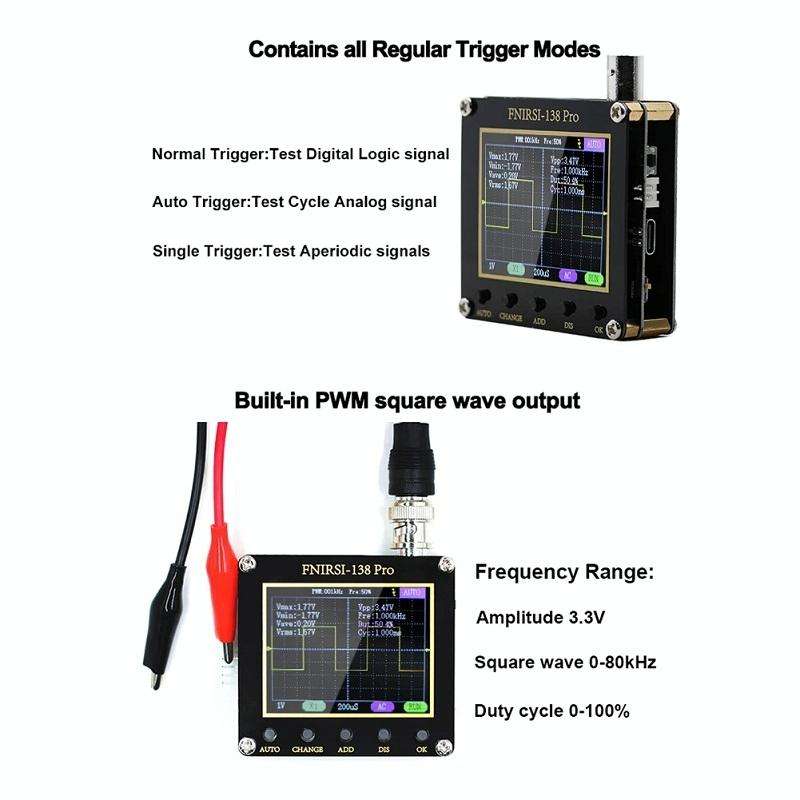 FNIRSI Handheld Small Teaching Maintenance Digital Oscilloscope, Specification: Standard Without ...