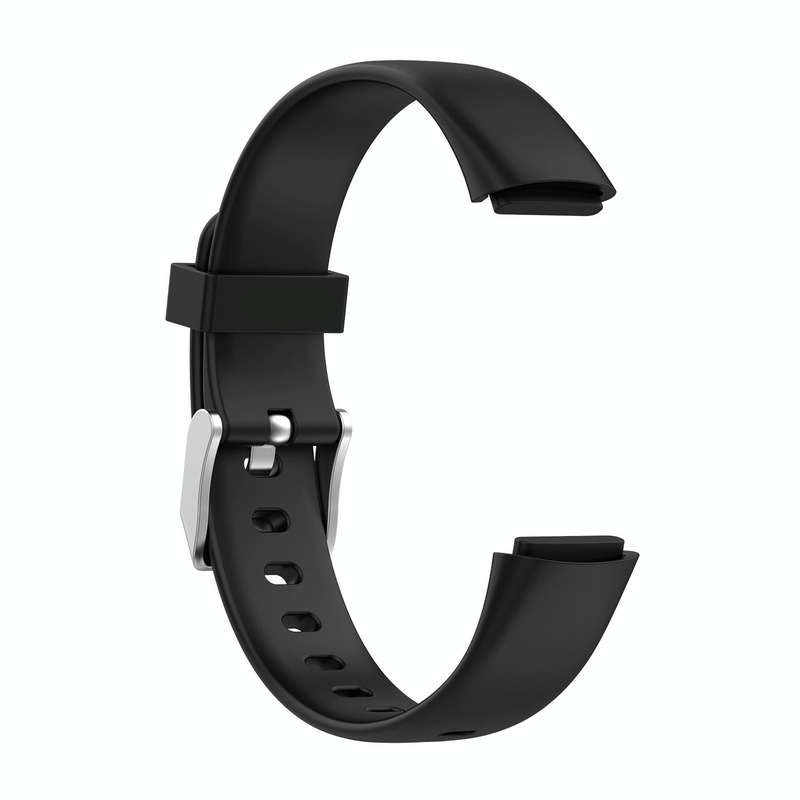 For Fitbit Luxe Silicone Watch Band, Size:S(Black)