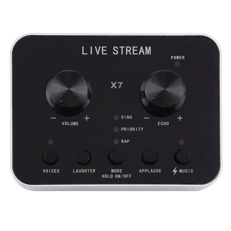 X7 Live Broadcast Audio USB Headset Microphone Webcast Entertainment Streamer Sound Card for Phon...