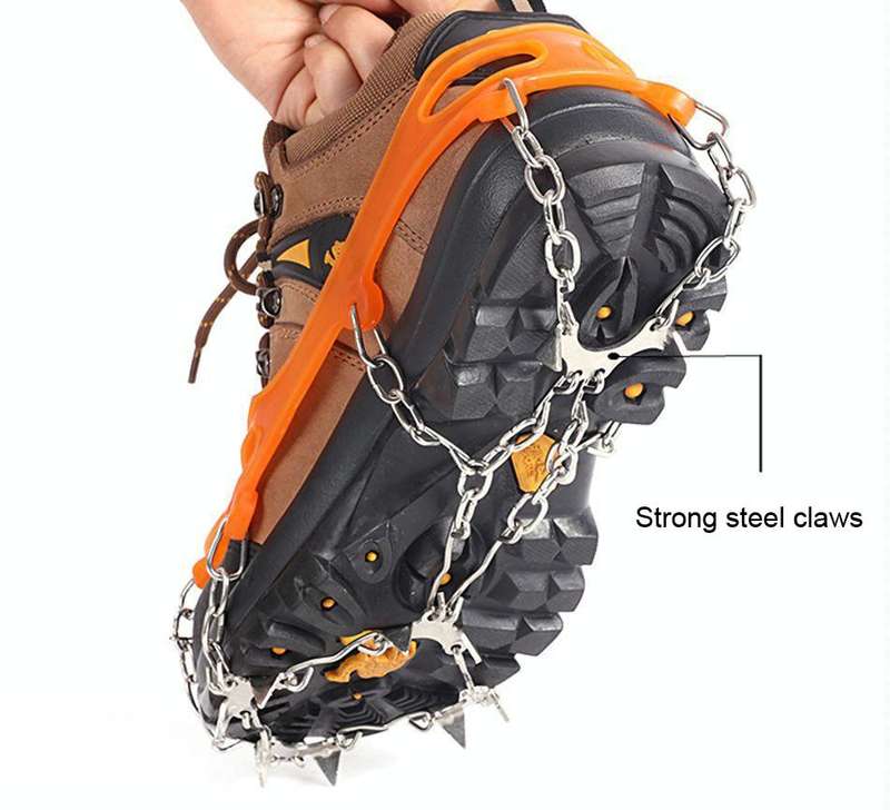 10 Spikes Crampons Ice Snow Non-slip Shoe Cover Outdoor Mountaineering Crampons(Black)