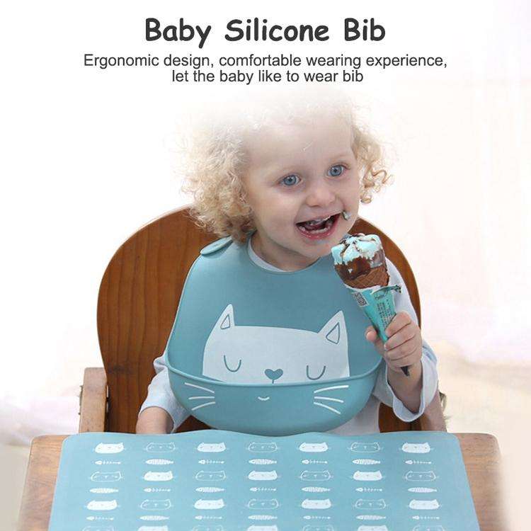 Waterproof Baby Silicone Bibs Kids Feeding Bandana (Grass Green)
