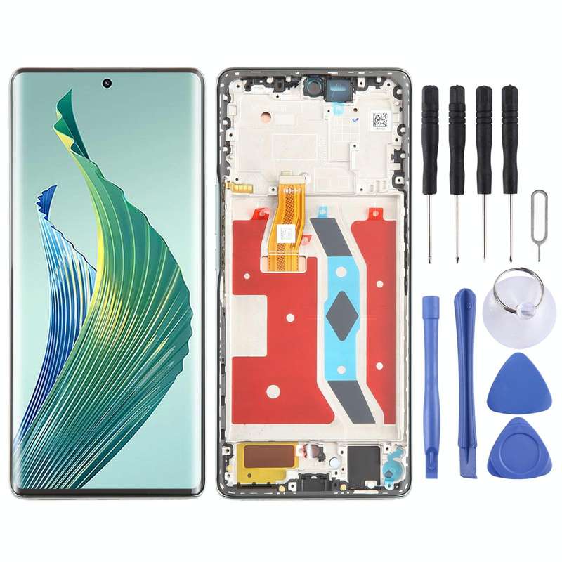 For Honor Magic5 Lite Original LCD Screen Digitizer Full Assembly with Frame (Green)