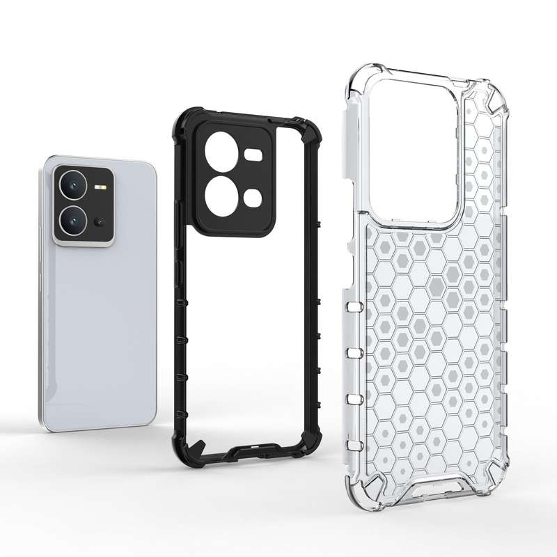 For vivo V25 5G / X80 Lite 5G Honeycomb Phone Case(Black)