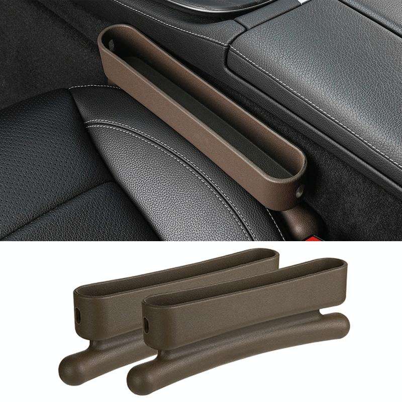 Car Gap Storage Box Multifunctional Car Seat Crevice Storage Box, Specification: 1 Pair (Brown)