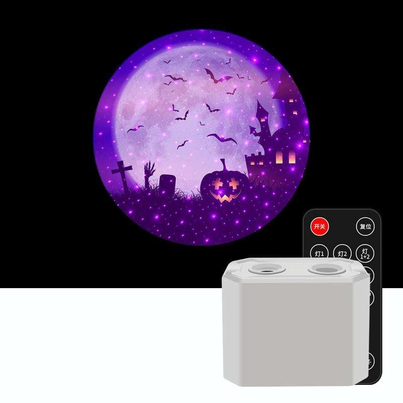 C210 Christmas / Halloween / Tanabata Colorful Laser Star Projection Light Night Light(Halloween 3)