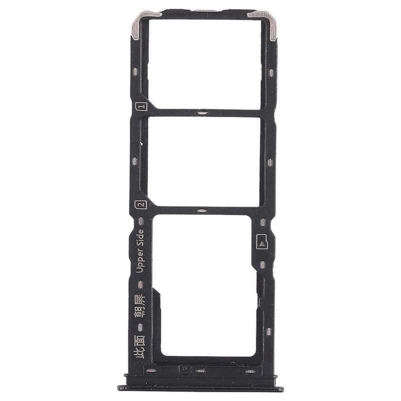 For Vivo Y93 2 x SIM Card Tray + Micro SD Card Tray (Black)