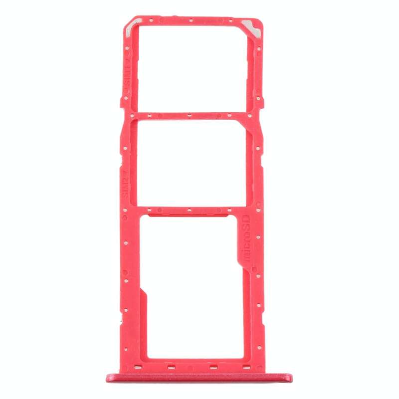 For Samsung Galaxy A11 SM-A115 SIM Card Tray + SIM Card Tray + Micro SD Card Tray (Red)