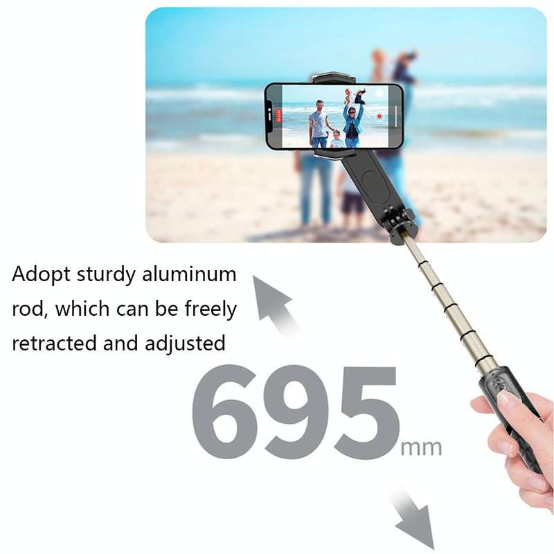 Removable Fill Light Phone Handheld Stabilizer with APP(Q09 Black)