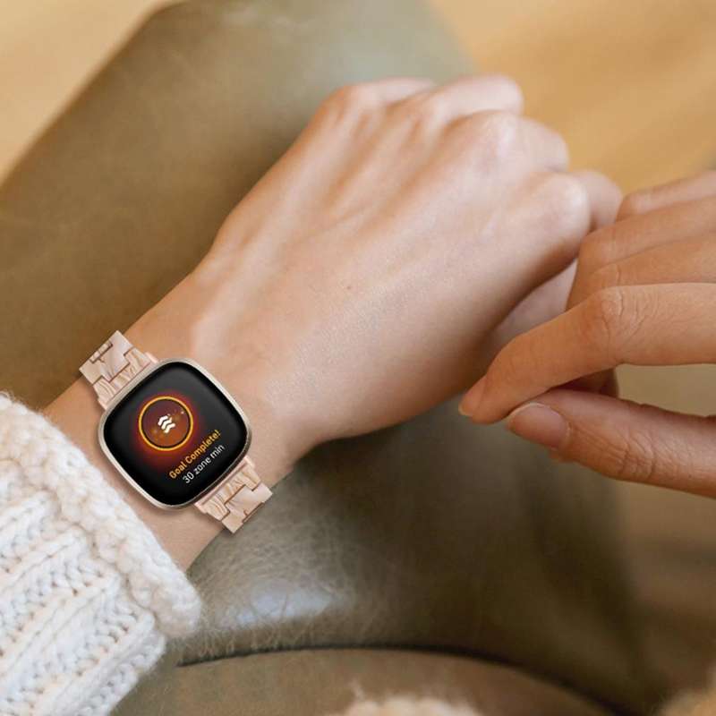 For Fitbit Versa 4 / Sense 2 Universal Resin Watch Band(Silk White)