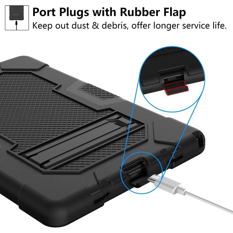 For Samsung Galaxy Tab A8 10.5 2021 X200 Contrast Color Robot Silicone + PC Tablet Case(Black)