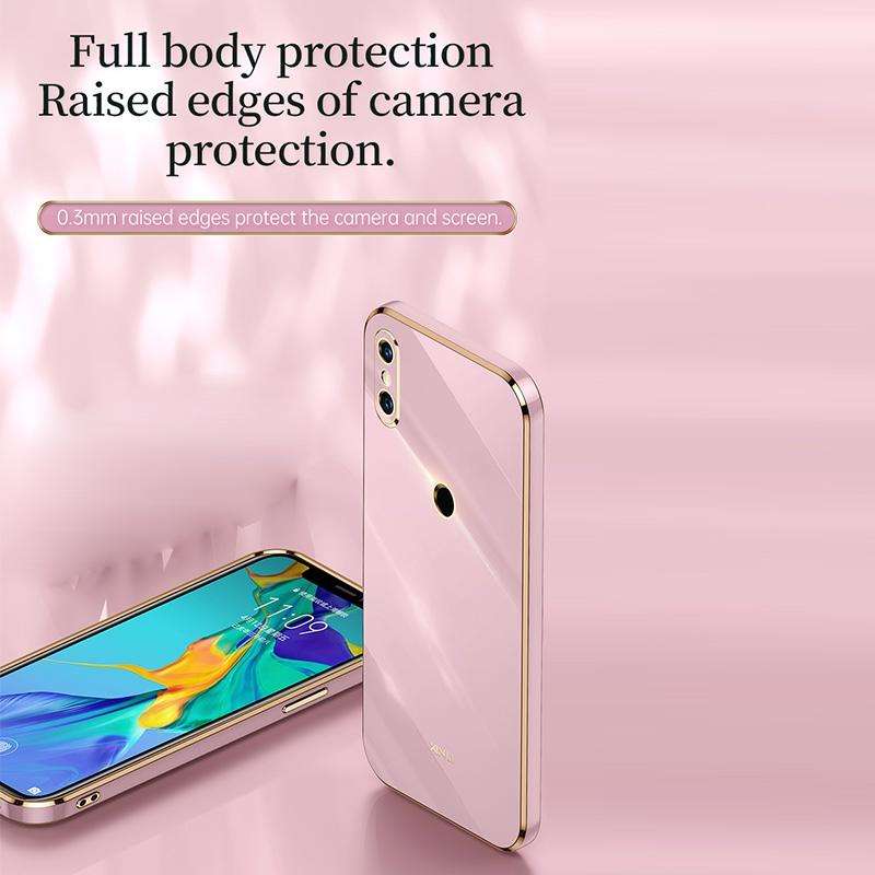 For Xiaomi Mi 8 XINLI Straight 6D Plating Gold Edge TPU Shockproof Case(Black)