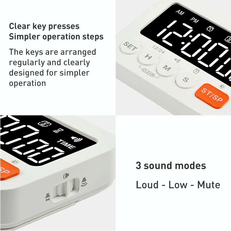 8801B Simple Version LED Display Clock Digital Timer Countdown Reminder (White)