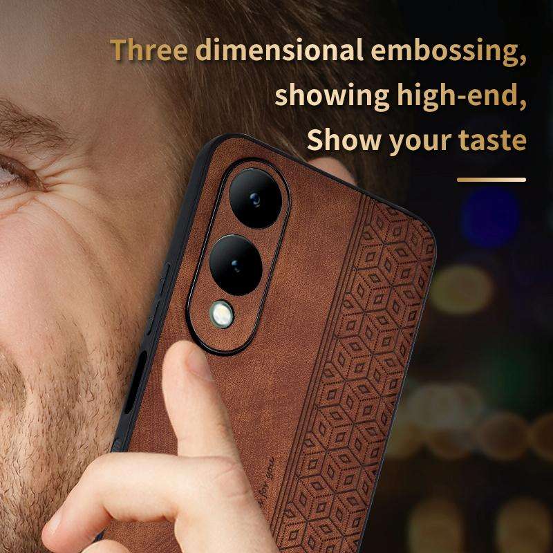 For vivo Y17S AZNS 3D Embossed Skin Feel Phone Case(Purple)