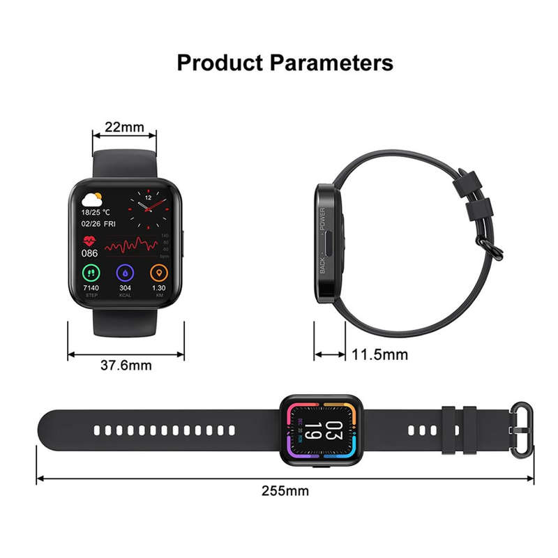 KOSPET Magic 3 1.71 Inch Blood Oxygen Monitoring Waterproof Smart Watch(Black)
