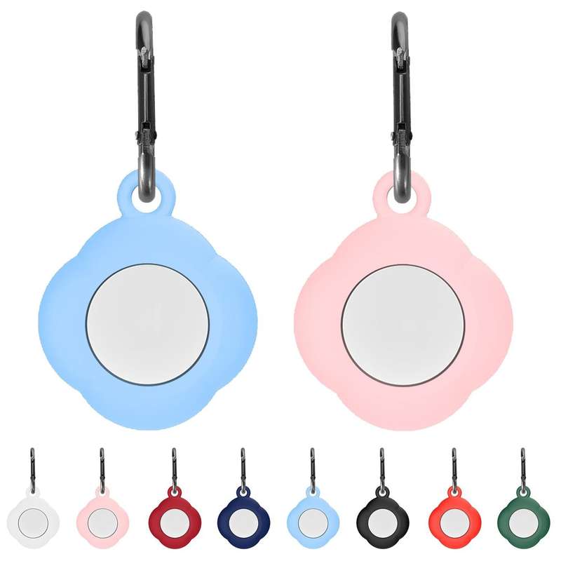 3 PCS Tracker Anti-Lost Silicone Protective Cover with Carabiner for AirtTag(White)