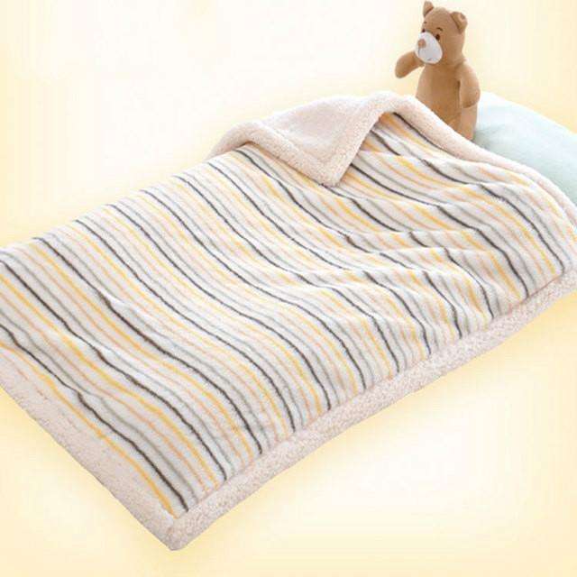 Winter Thick Double Layer Printed Lambskin Children Blanket Bedding, Size:100x150cm